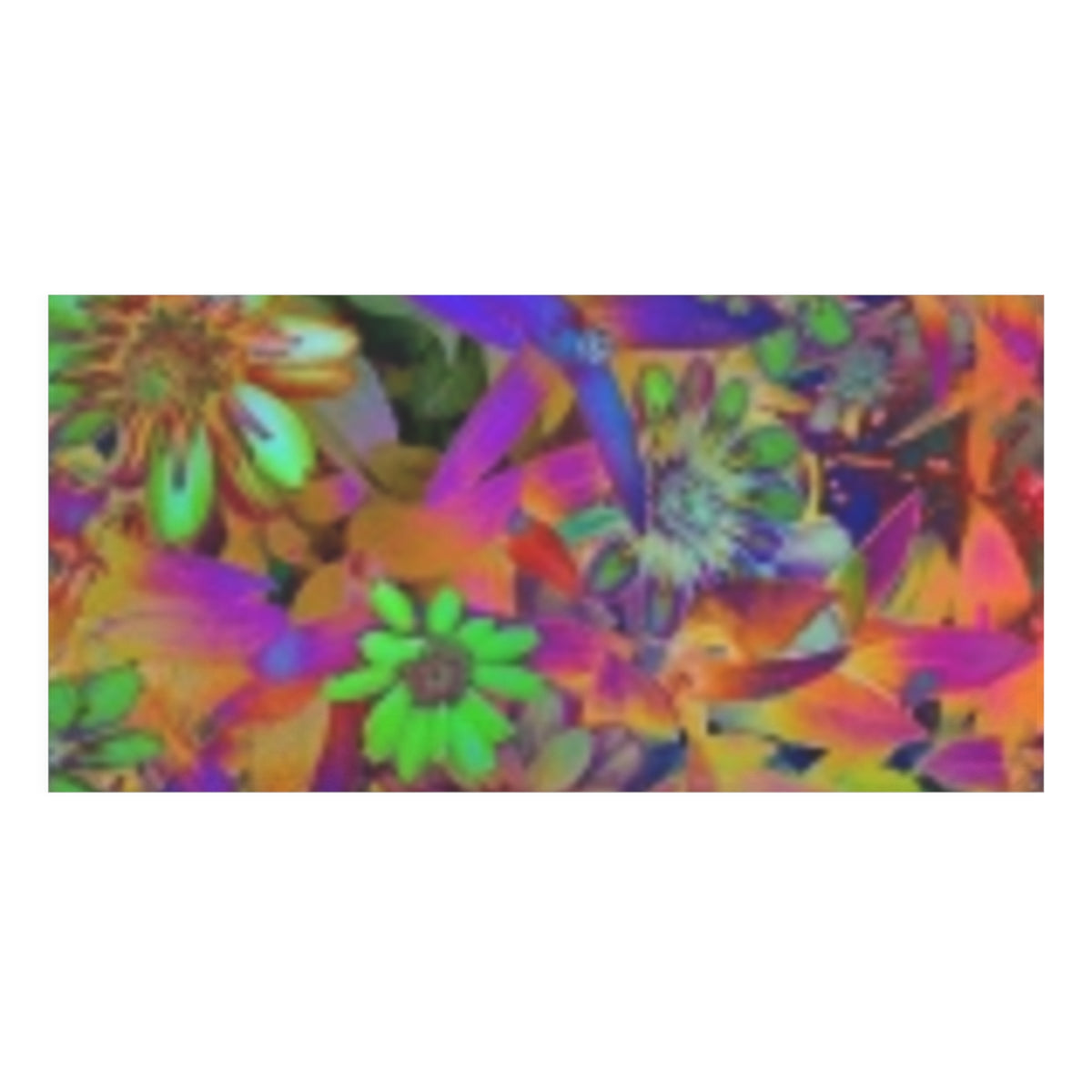 Vibrant Neon Floral Beach Towel