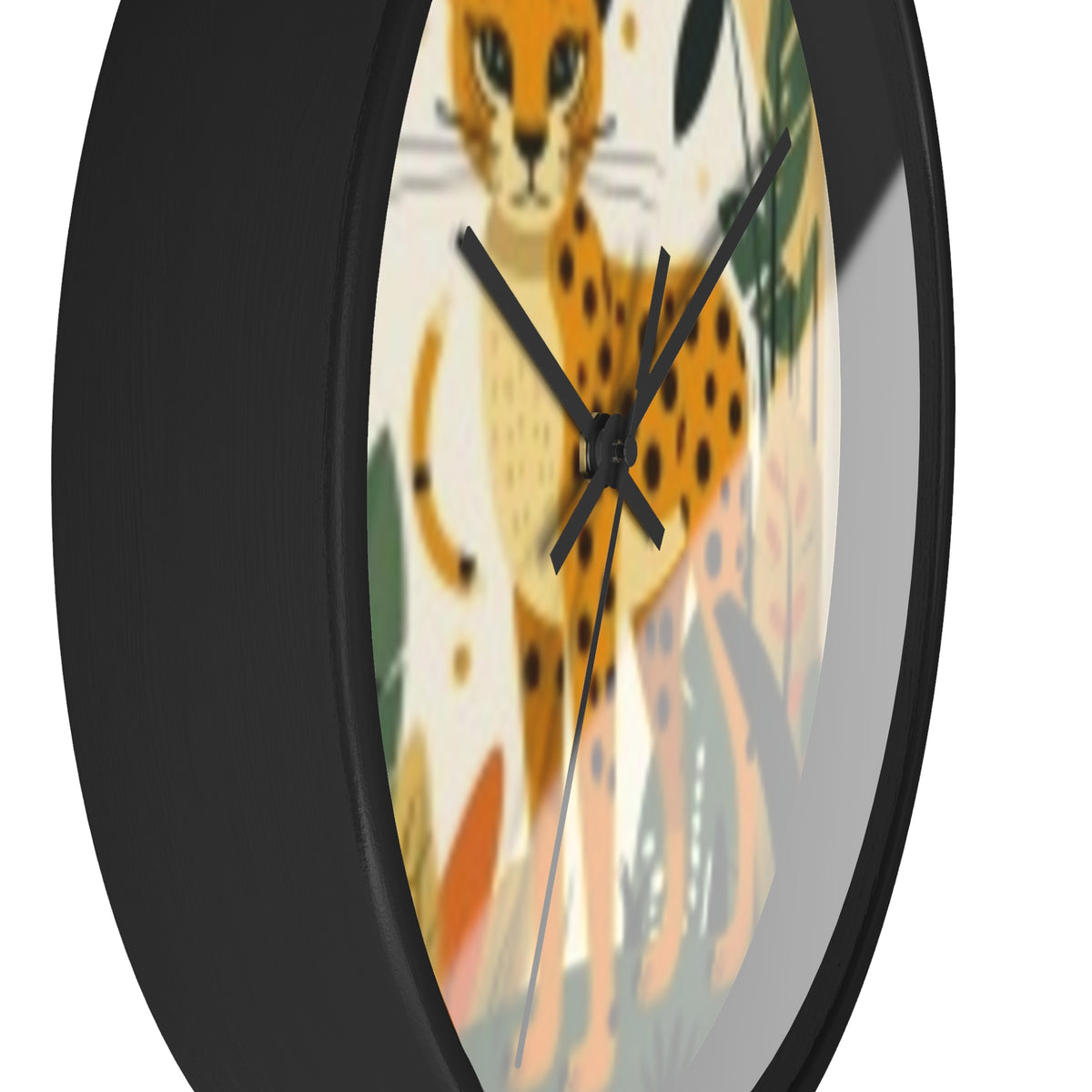 Cheetah Jungle Wall Clock — Cute Safari Nursery & Children  Decor