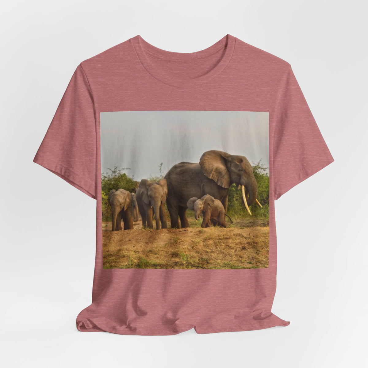 Elephant Herd Photo T‑Shirt — Wildlife Safari Tee