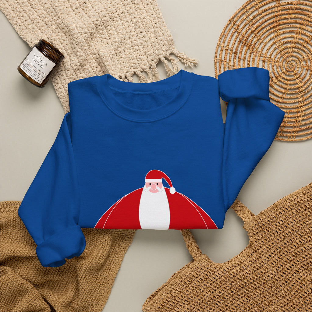 Santa Graphic Sweatshirt — Cute Holiday Christmas Crewneck