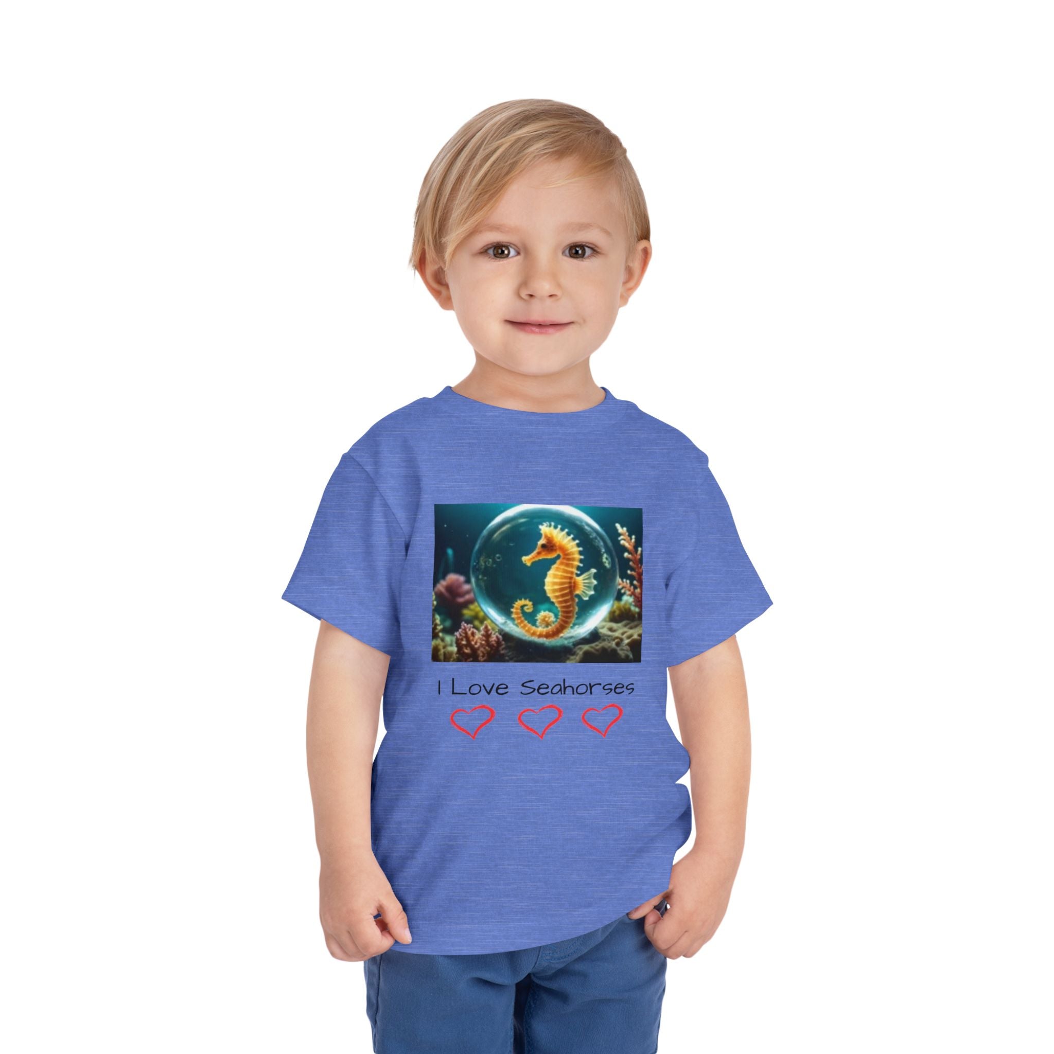 Toddler T-shirt — Cute Seahorse & Starfish Ocean Graphic