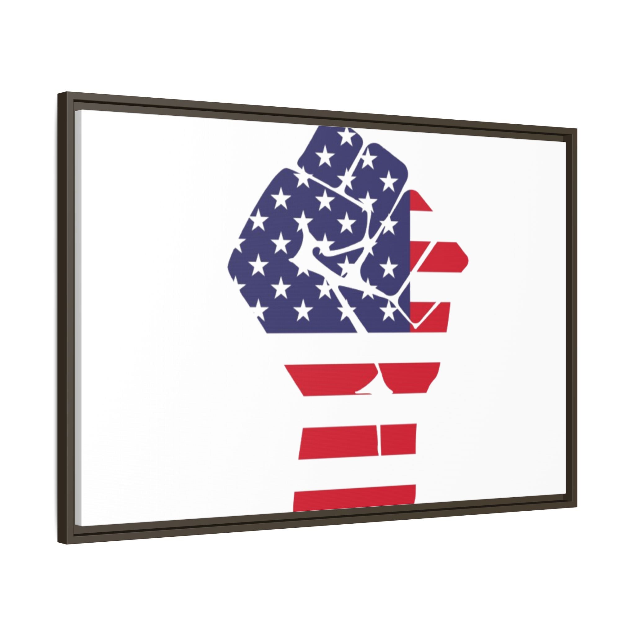 Framed Canvas Print – American Flag Fist Wall Art