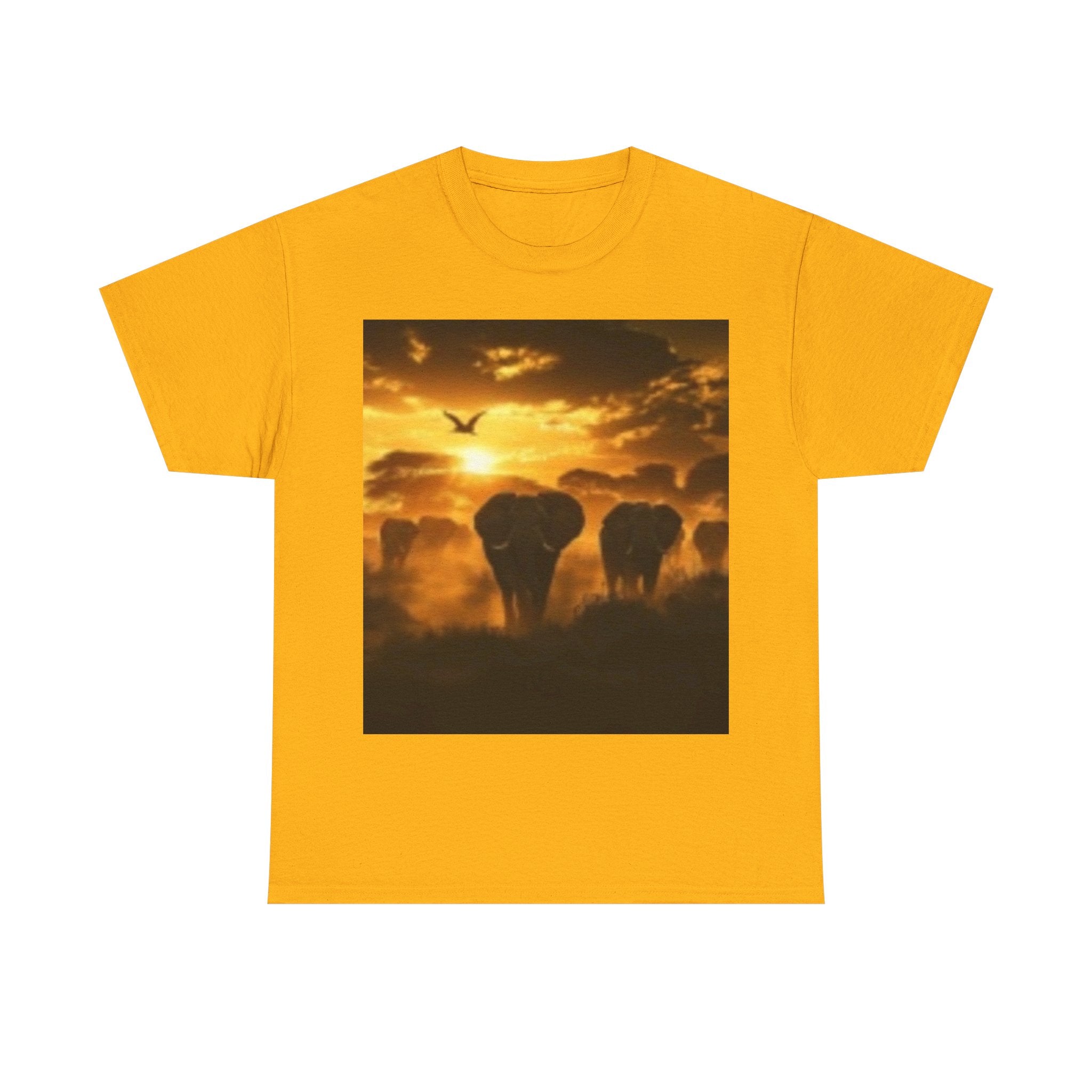 Elephant Sunset T-Shirt — African Safari Sunset Graphic Tee