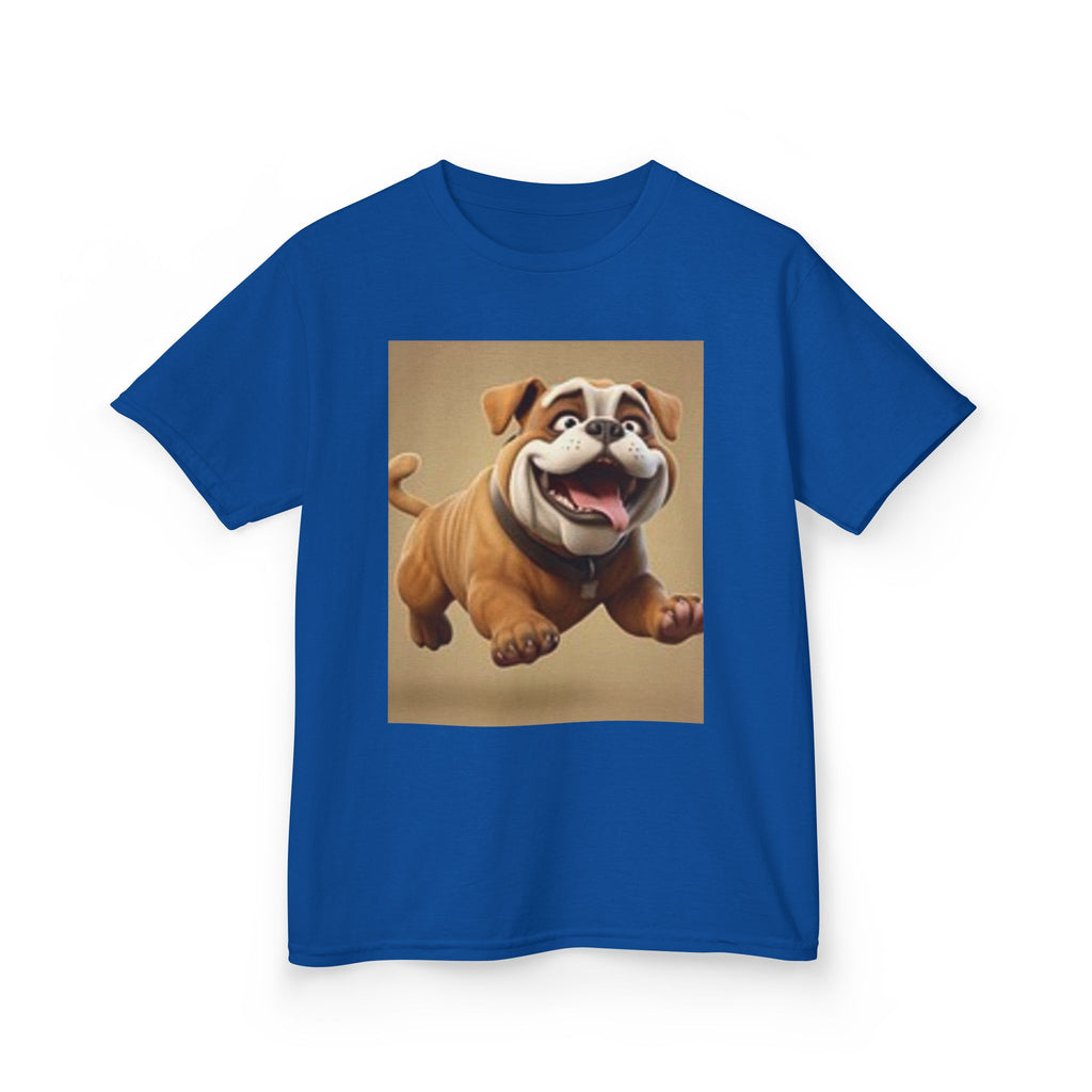 Kids Bulldog & Cute Cats Graphic Tee — Playful Puppy and Cat Stack Kids T-Shirt