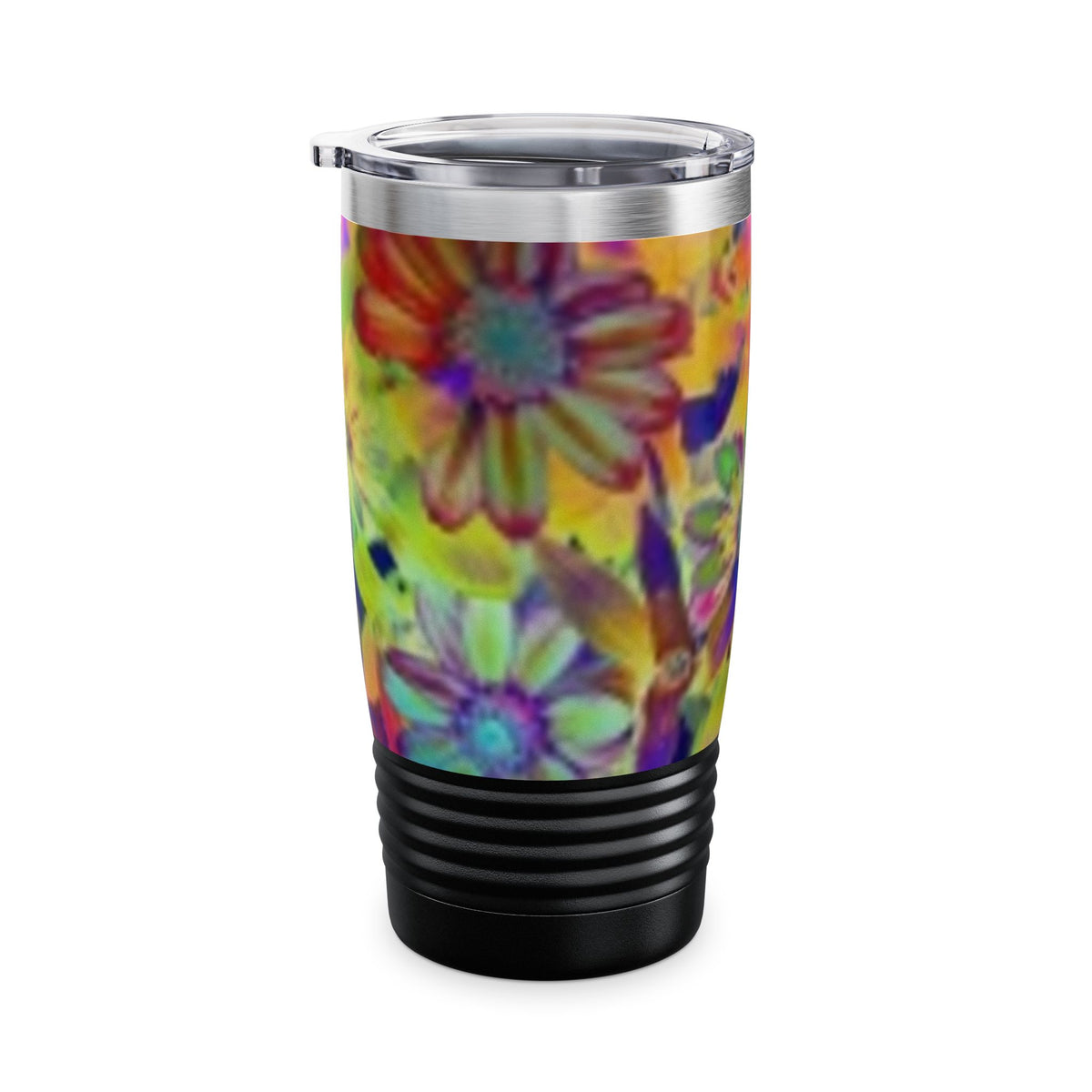 20oz Floral Ringneck Tumbler — Colorful Psychedelic Flower Travel Mug