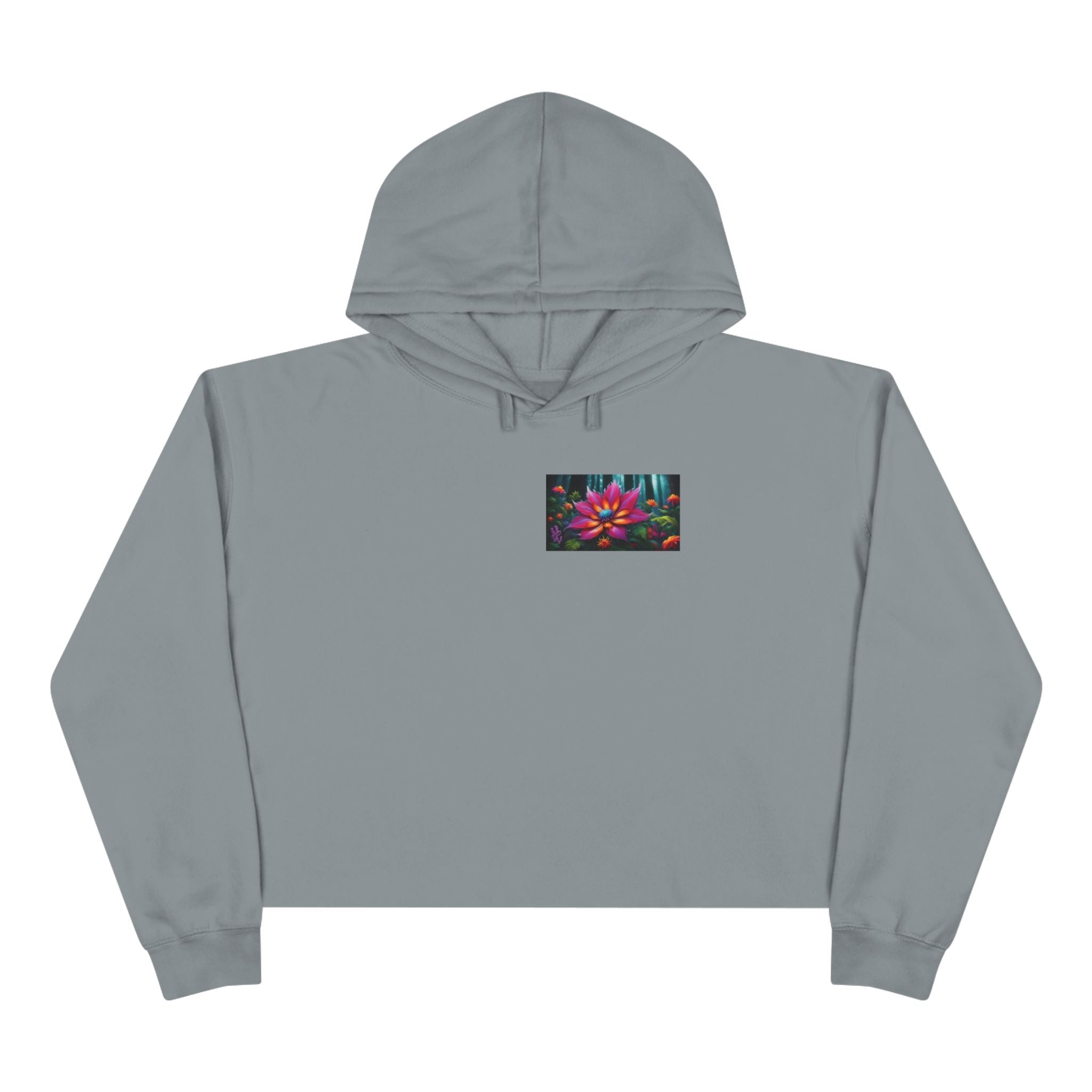 Sweat à capuche court femme Mystic Butterfly — Motif graphique floral Galaxie vibrante