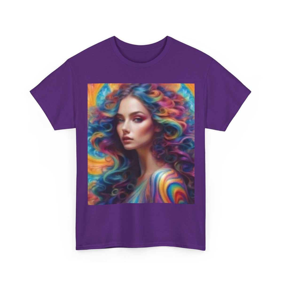 Psychedelic Splashy Colors~Beauitful Woman — Colorful Woman Art T-Shirt