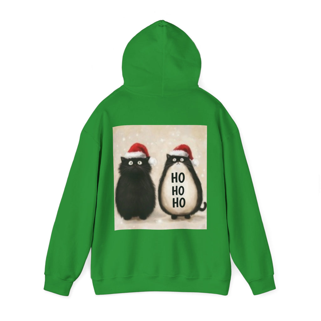 Holiday Cat & Penguin Hoodie — Cute Christmas Cats in Santa Hats