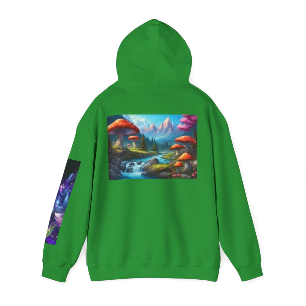 Fantasy Mushroom Landscape Hoodie — Psychedelic Forest Art Pullover