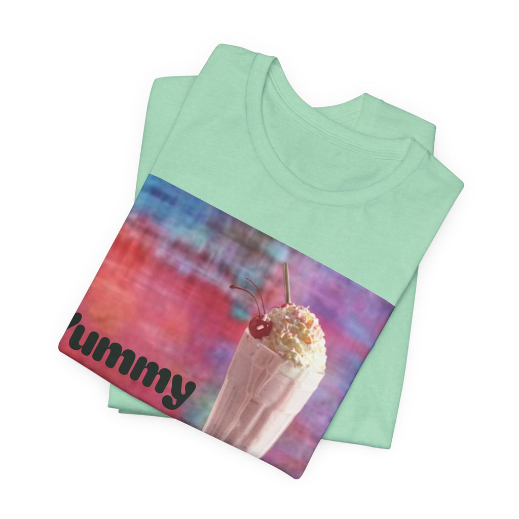 Yummy Strawberry Milkshake Tee - Retro Colorful Ice Cream Soda Graphic T-Shirt
