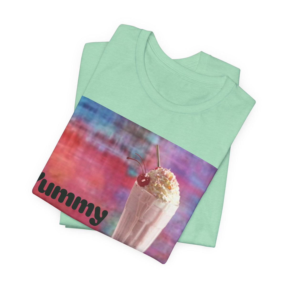 Yummy Strawberry Milkshake Tee - Retro Colorful Ice Cream Soda Graphic T-Shirt