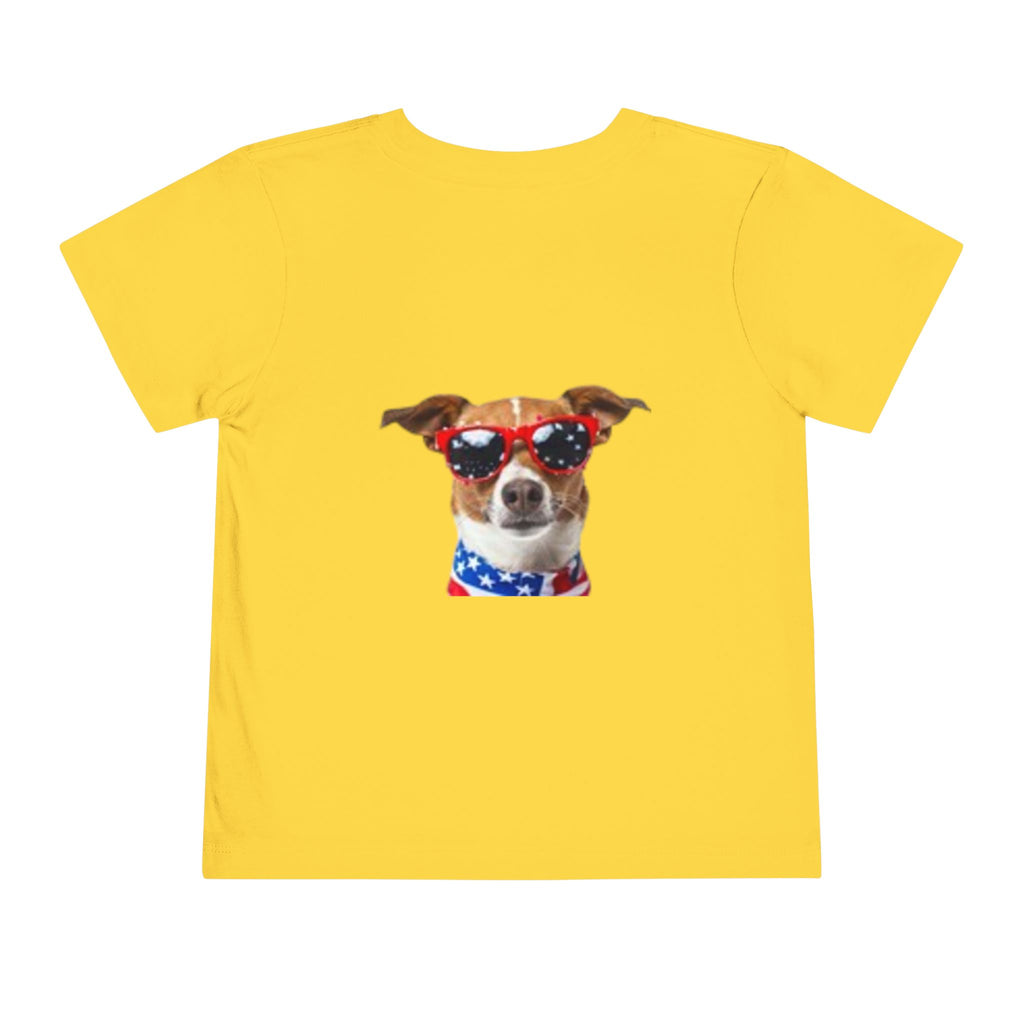 Toddler Tee with Patriotic Portrait & Flag Graphic