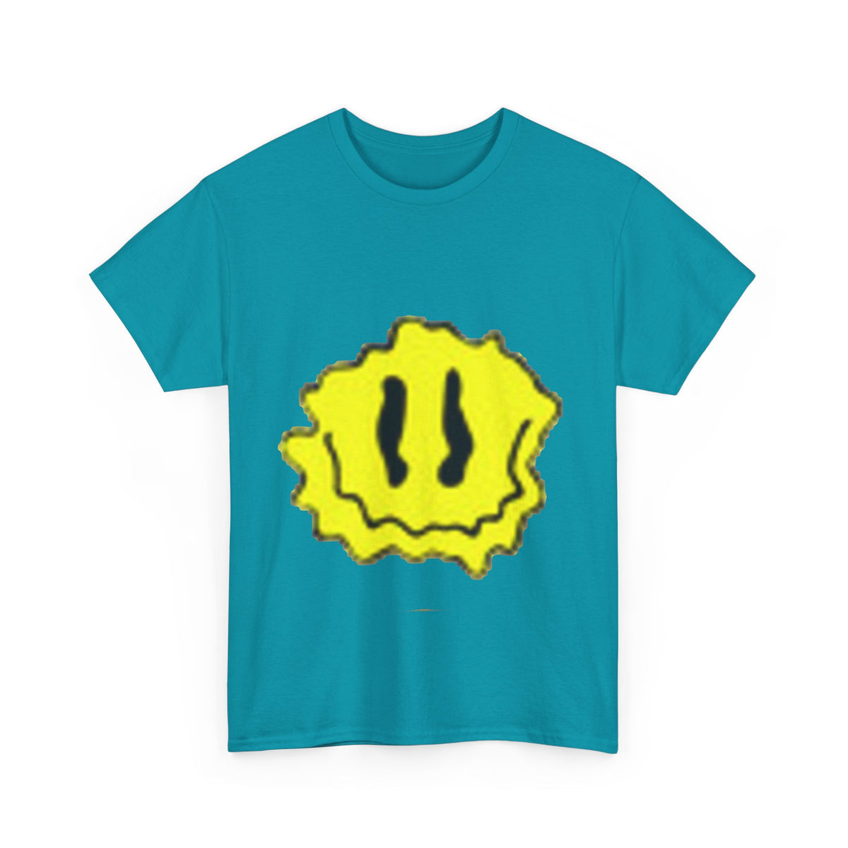 Yellow Grunge Smiley T-Shirt — Distressed Happy Face Tee