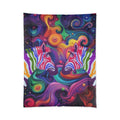 Psychedelic Zebra Comforter — Vibrant Swirl Rainbow Comforter