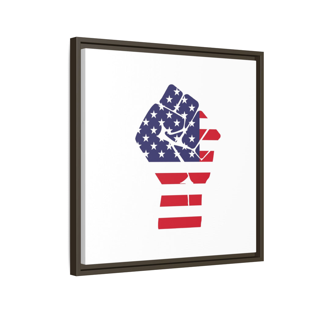 Framed Canvas Print – American Flag Fist Wall Art