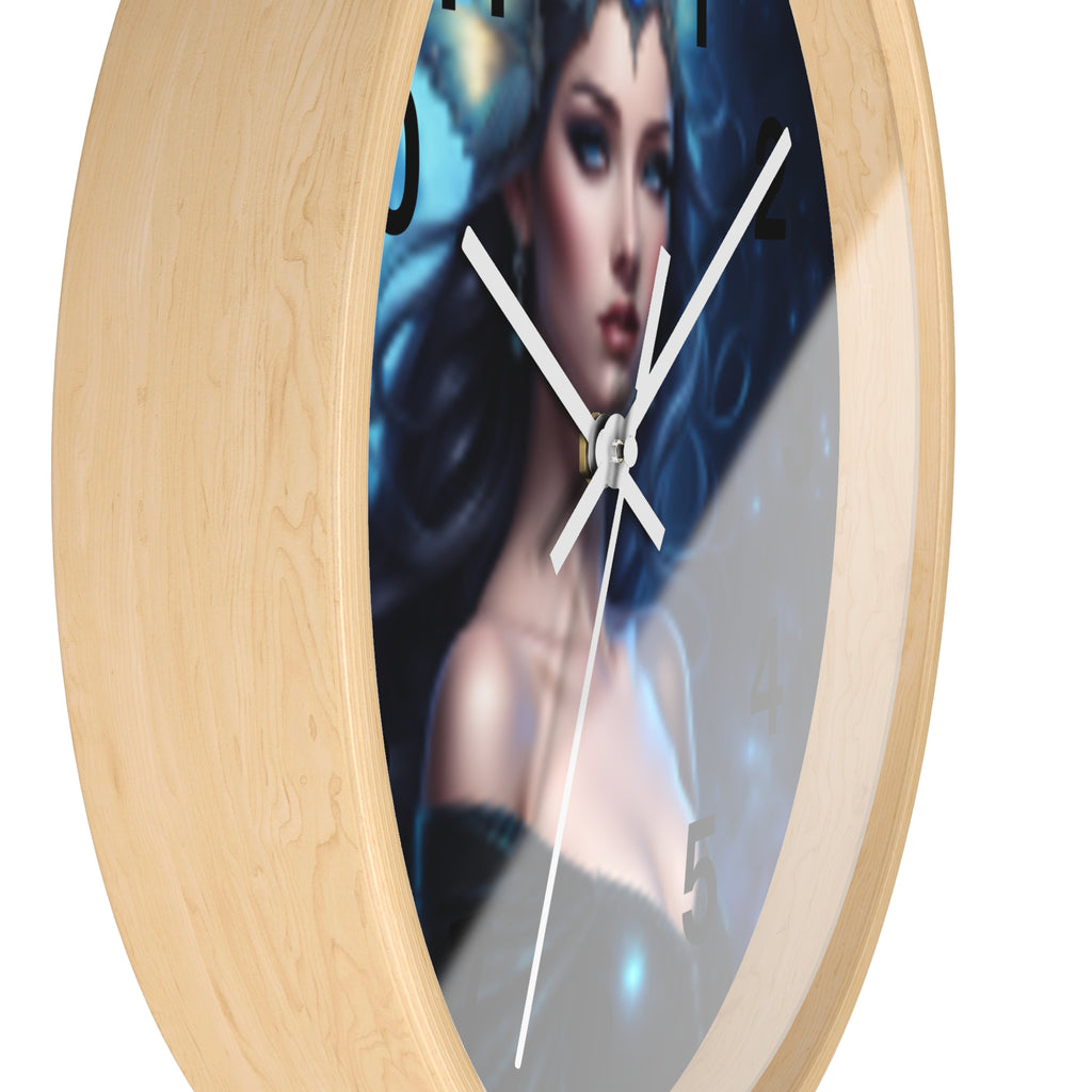 Moonlit Sorceress Wall Clock — Fantasy Goddess Decor