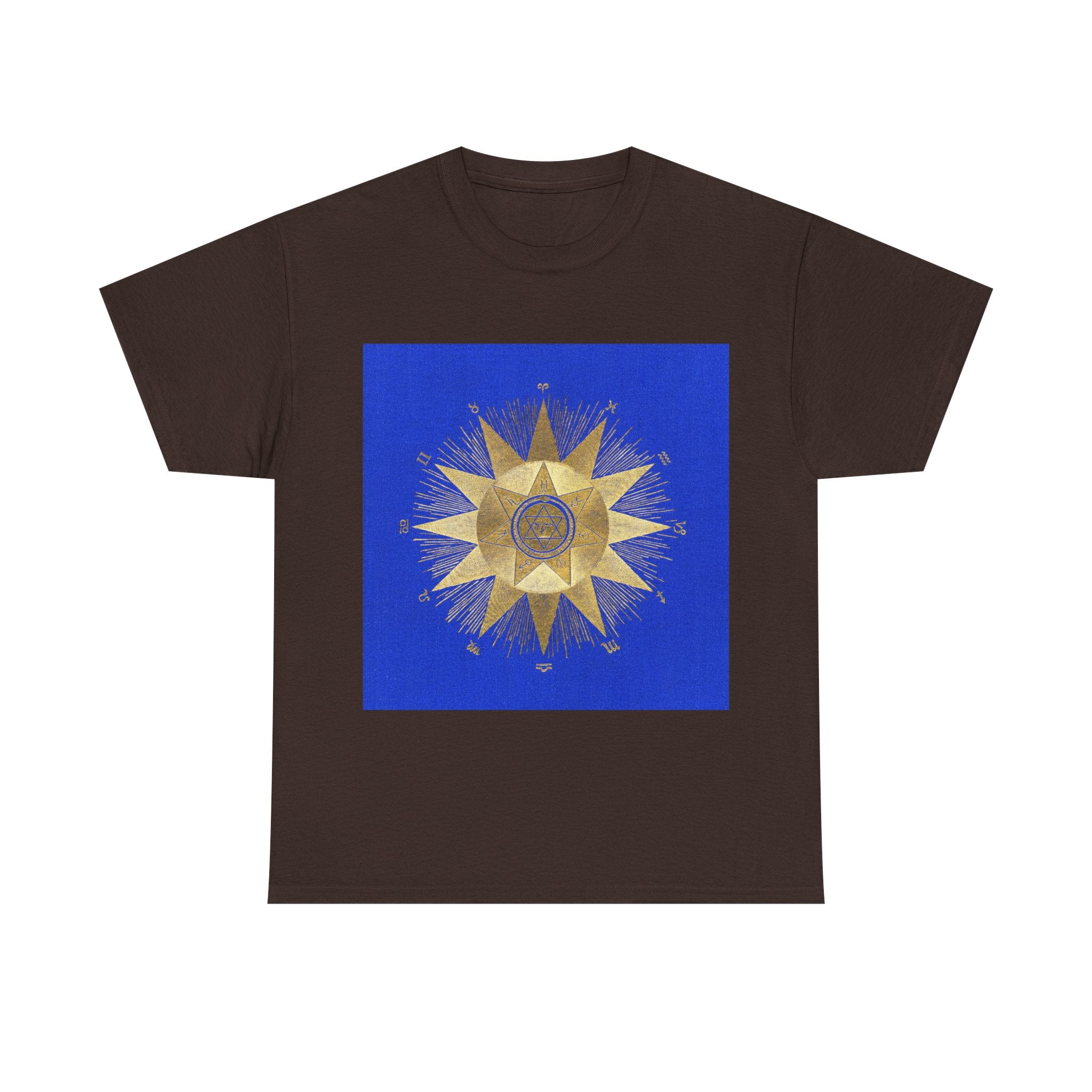 Gold Sunburst Compass T‑Shirt — Nautical Star Graphic Tee