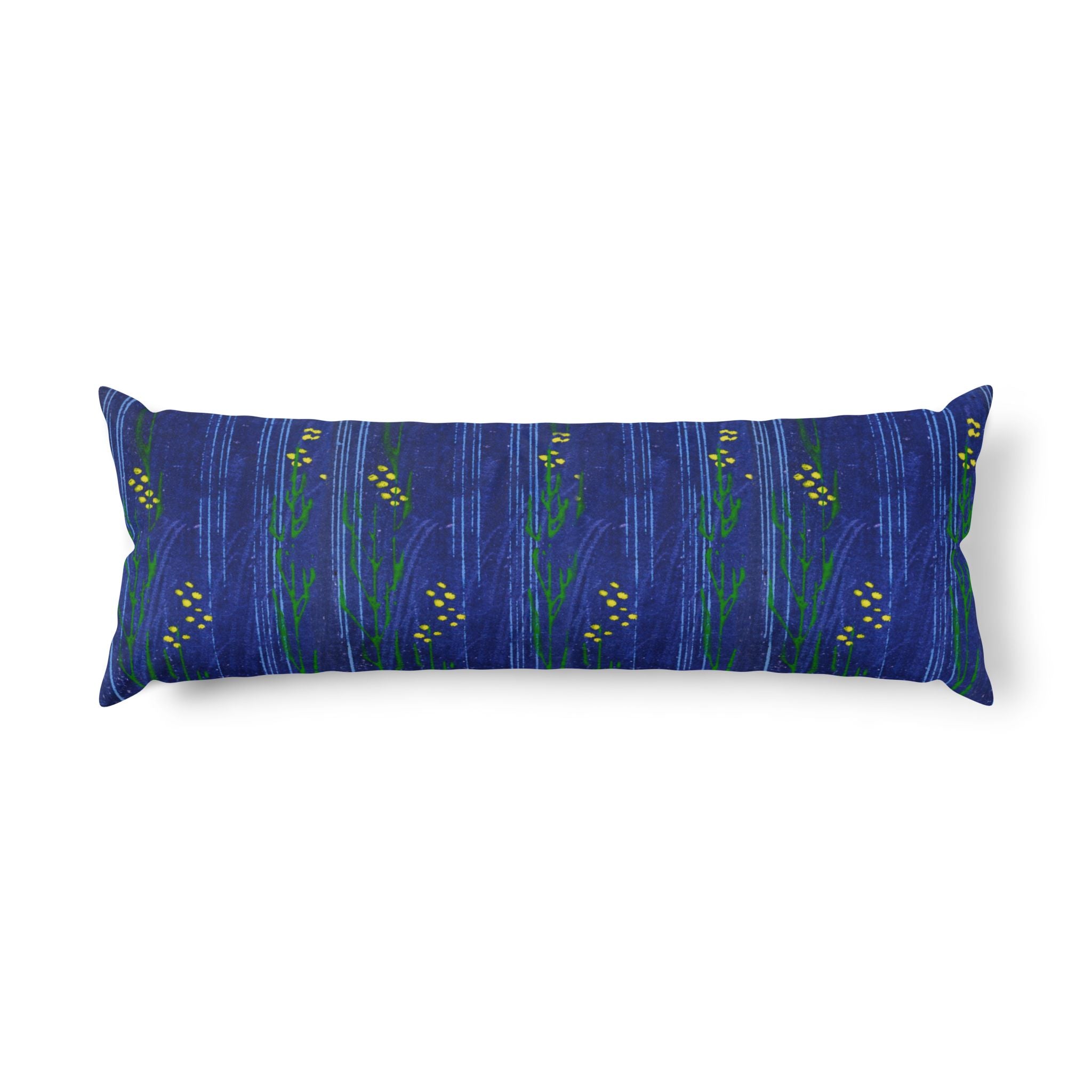 Botanical Blue Body Pillow — Long Floral Comfort Pillowcase