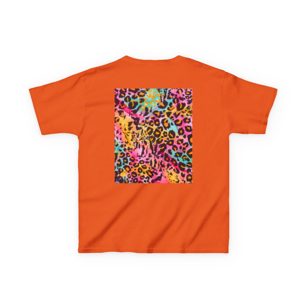 Kids Leopard Cub T-shirt — Colorful Leopard Print Back