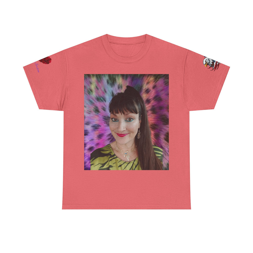Mary Jordan Colorful Animal Print Patriotic Heart T-shirt