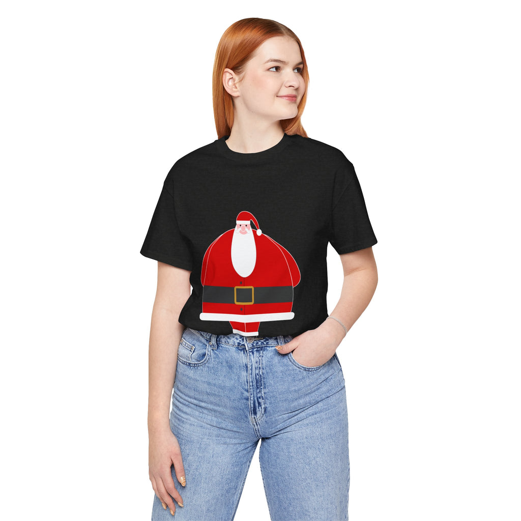 Santa Claus Graphic Tee — Cute Round Santa Christmas T-Shirt