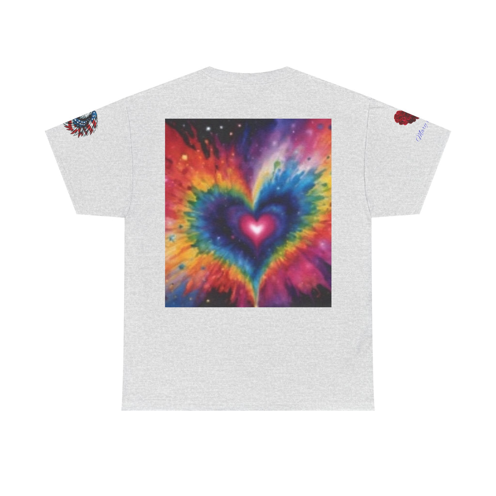 Mary Jordan Colorful Animal Print Patriotic Heart T-shirt