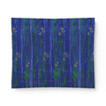 Blue Floral Cotton Comforter — Hand-Painted Meadow Stripe Bedding
