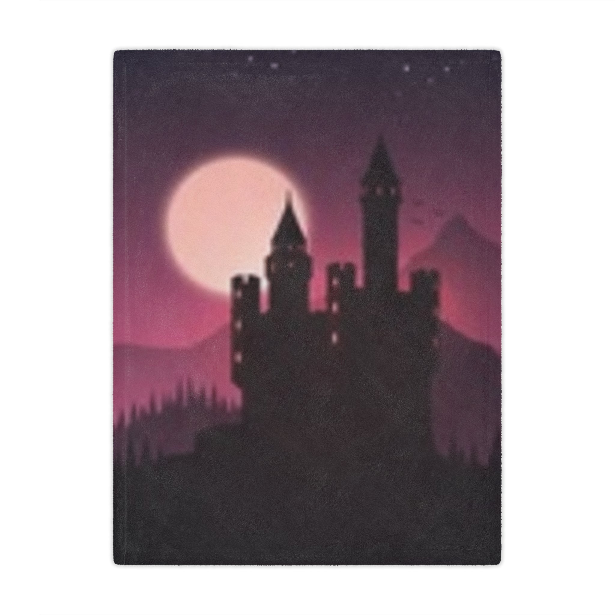 Castle Moon Minky Blanket — Gothic Moonlit Castle Throw for Cozy Nights