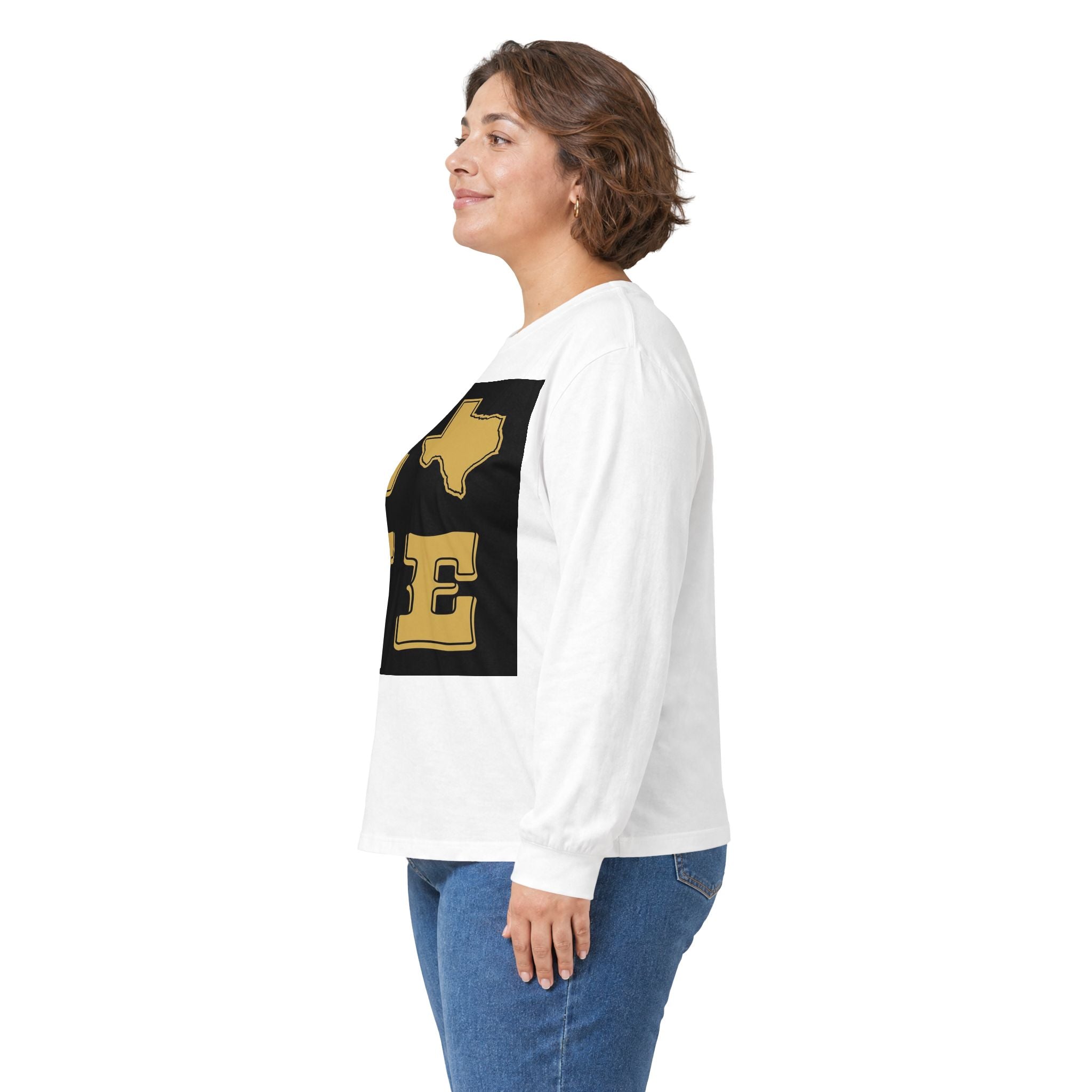 Texas Love Long Sleeve Tee — Western Cowboy Boots & State Pride Shirt