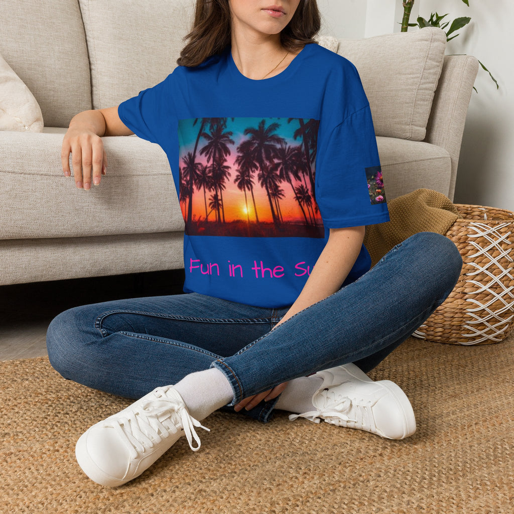 Sunset Palm Beach T-Shirt — Tropical Sunset Graphic Tee