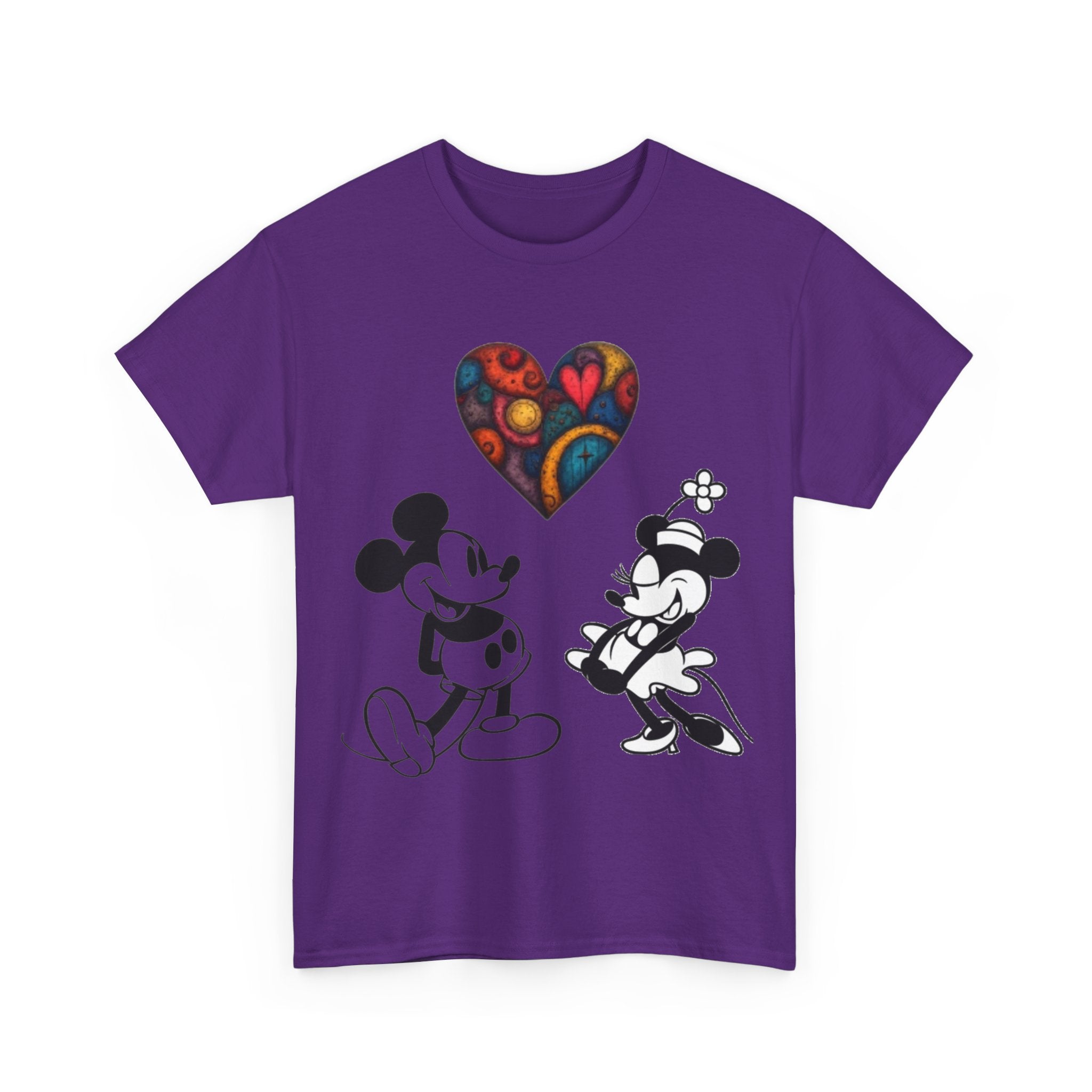Classic Cartoon Mickey Mouse & Minnie Mouse Graphic T-shirt