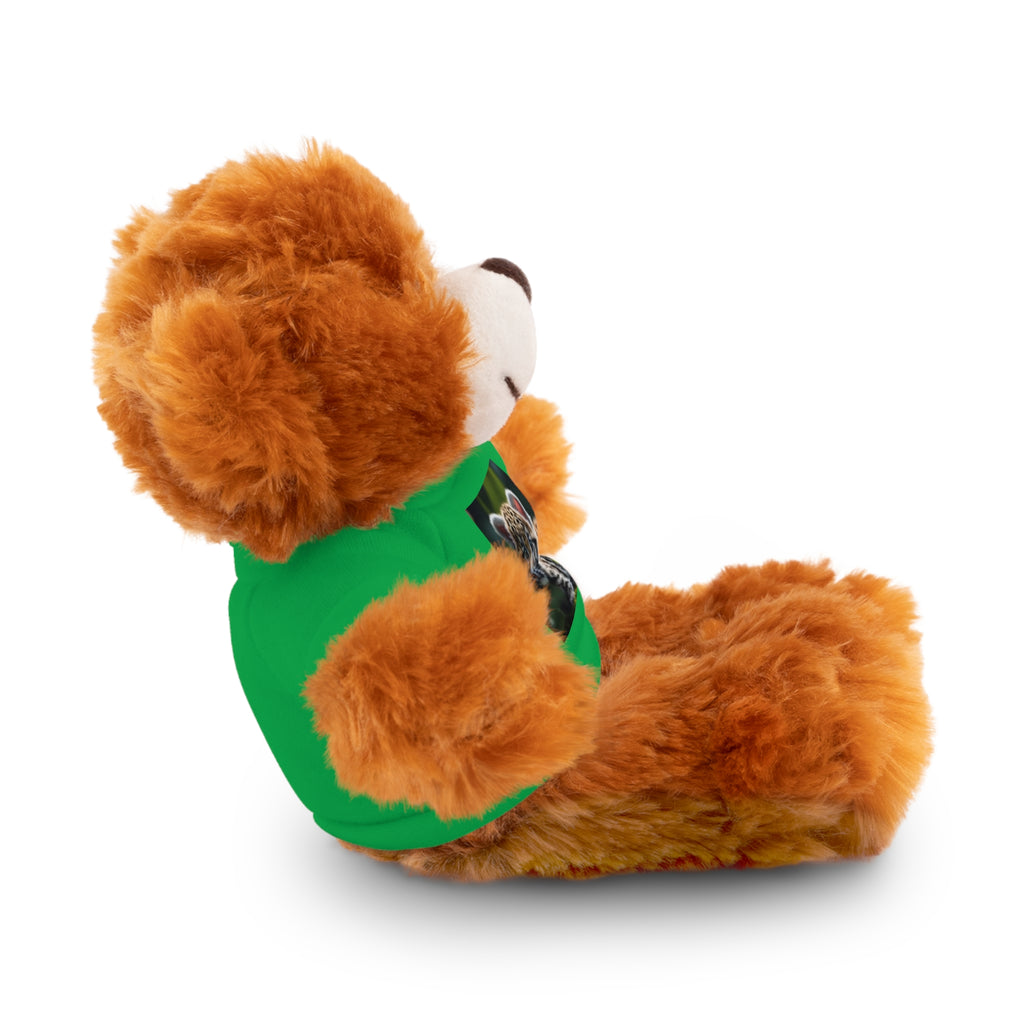 Plush Teddy Bear with Leopard Cub Tee — Cute Animal Gift for Kids & Wildlife Lovers