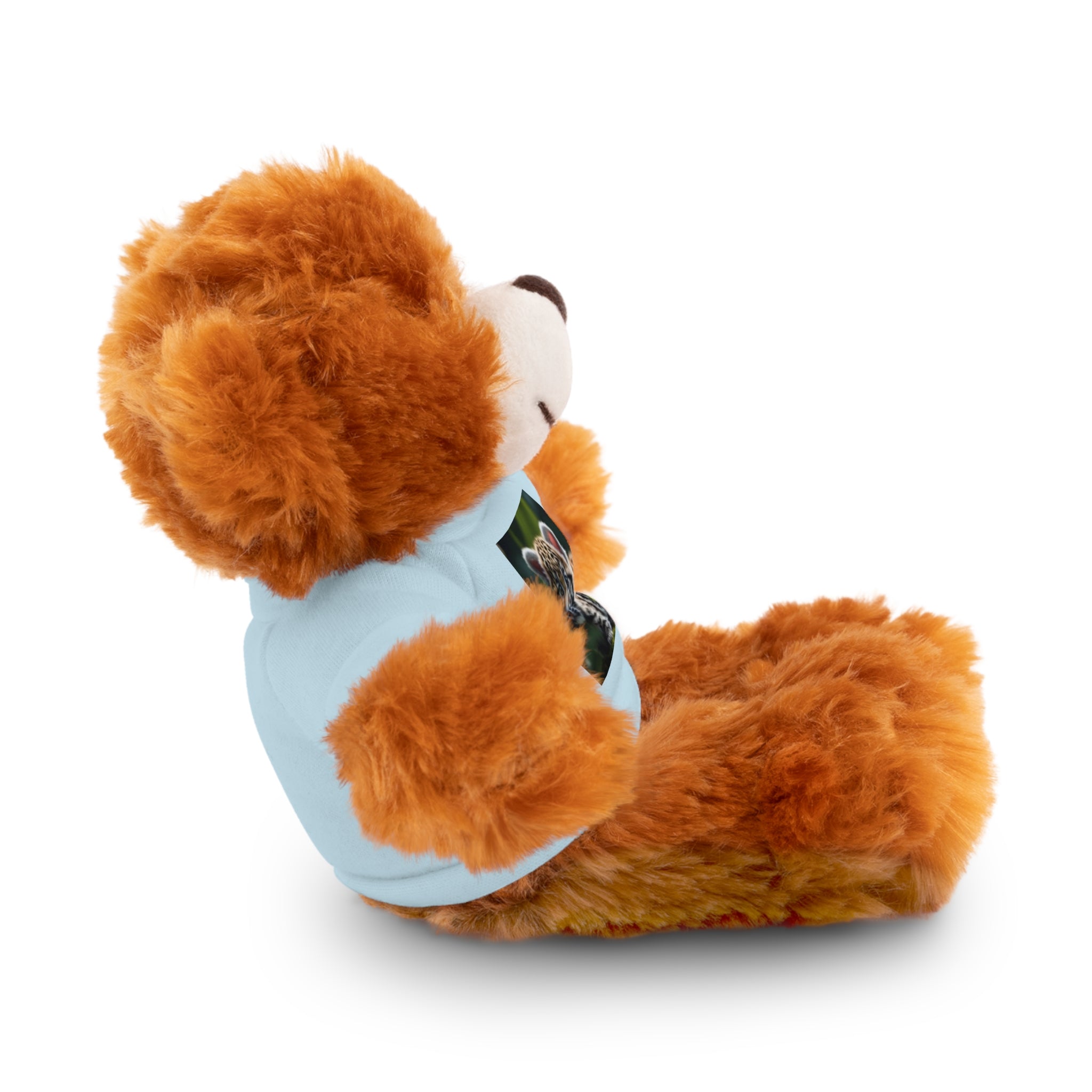 Plush Teddy Bear with Leopard Cub Tee — Cute Animal Gift for Kids & Wildlife Lovers