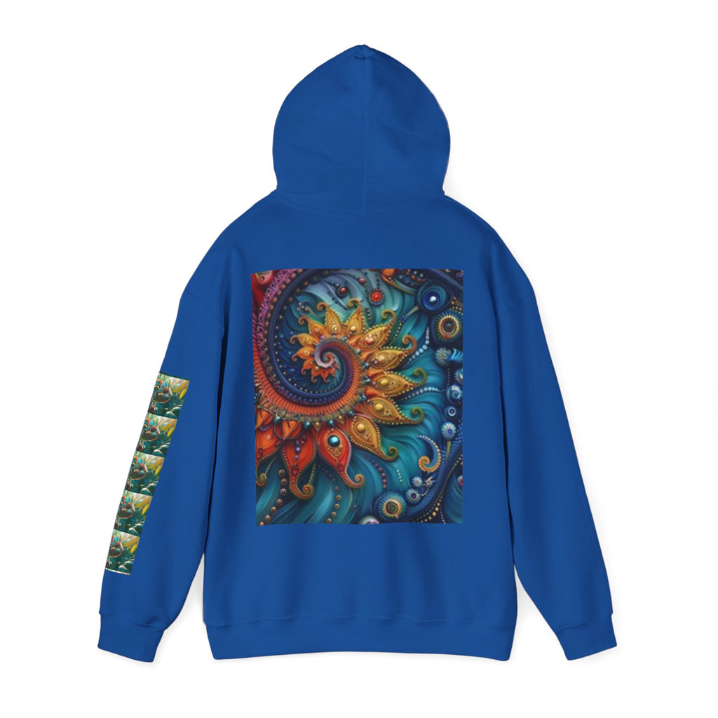 Psychedelic Mushroom Creatures Hoodie — Colorful Fractal Art Pullover