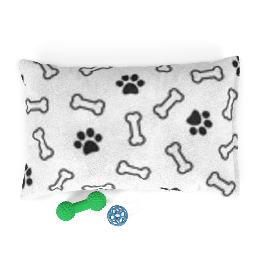 Plush Paw & Bone Pet Bed — Cozy Sherpa Dog/Cat Cushion