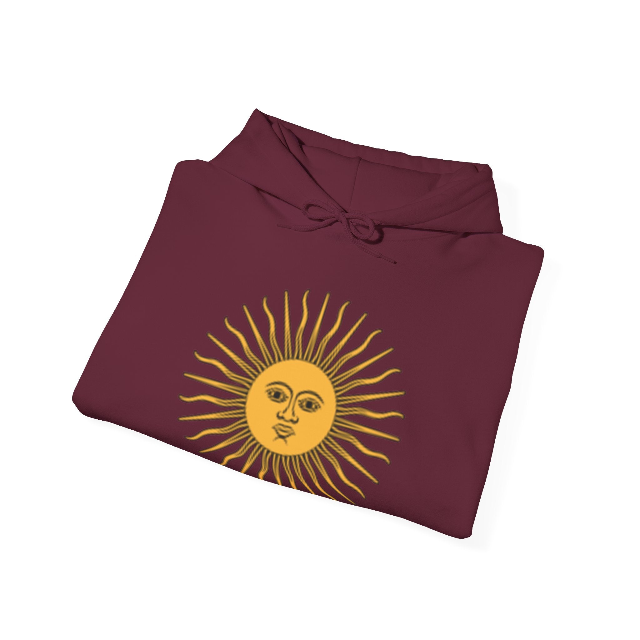 Sunface & Galloping Horses Hoodie — Boho Celestial Horse Art Sweatshirt