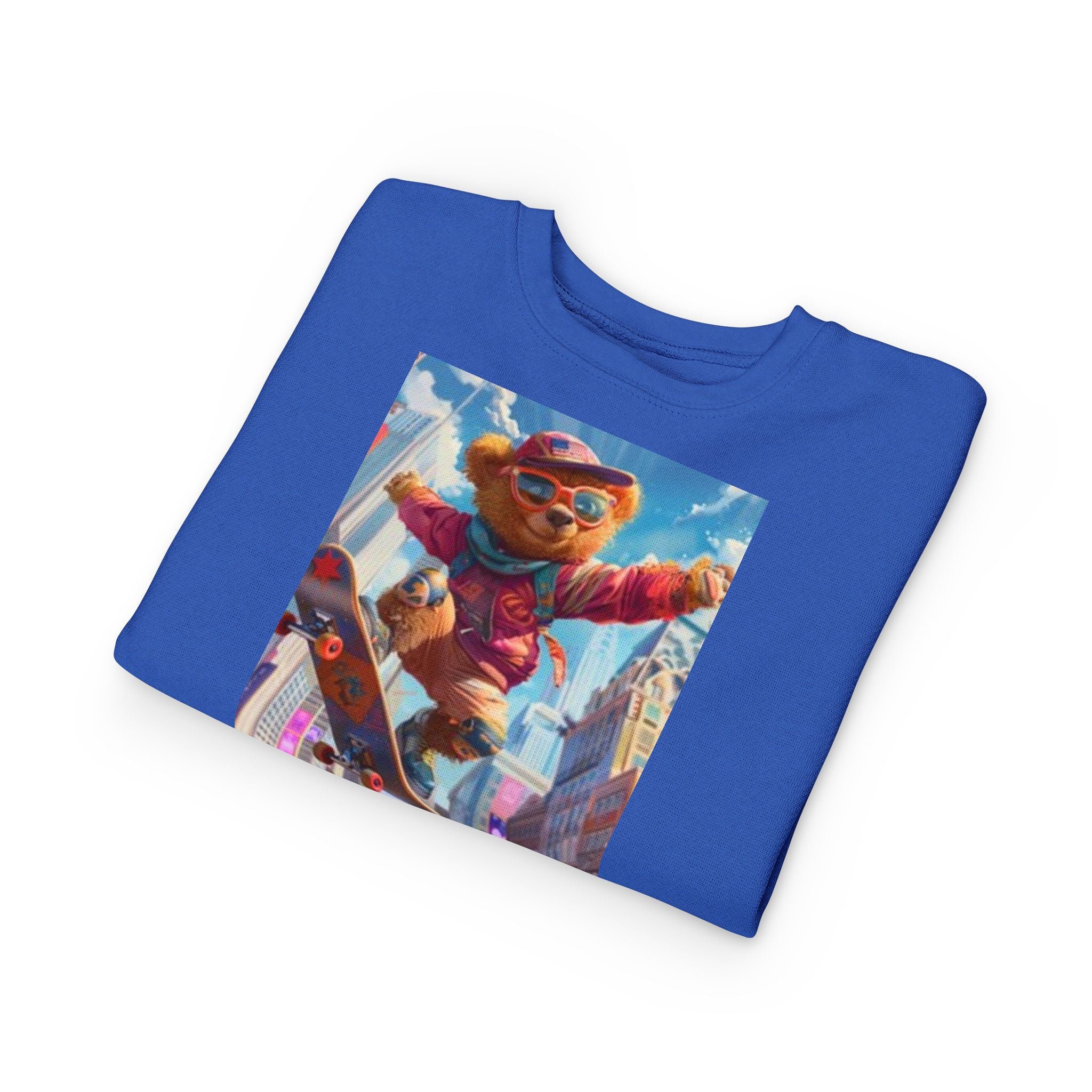 Toddler Sweatshirt — Skateboarding Bear Graphic Pullover
