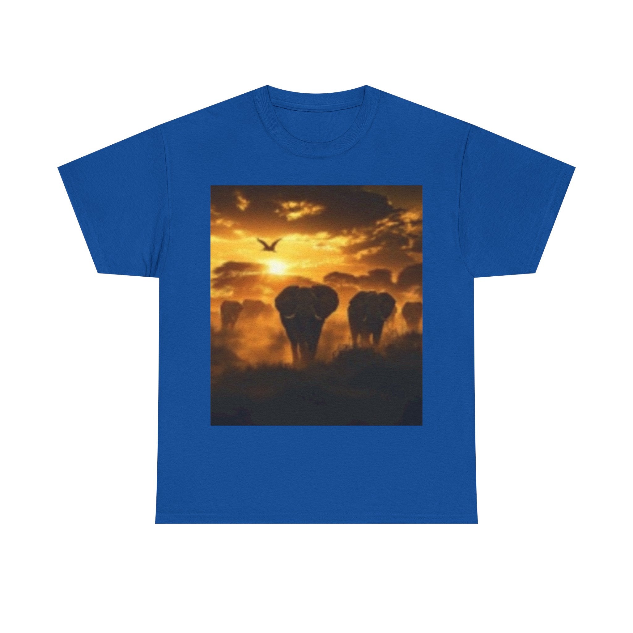 Elephant Sunset T-Shirt — African Safari Sunset Graphic Tee