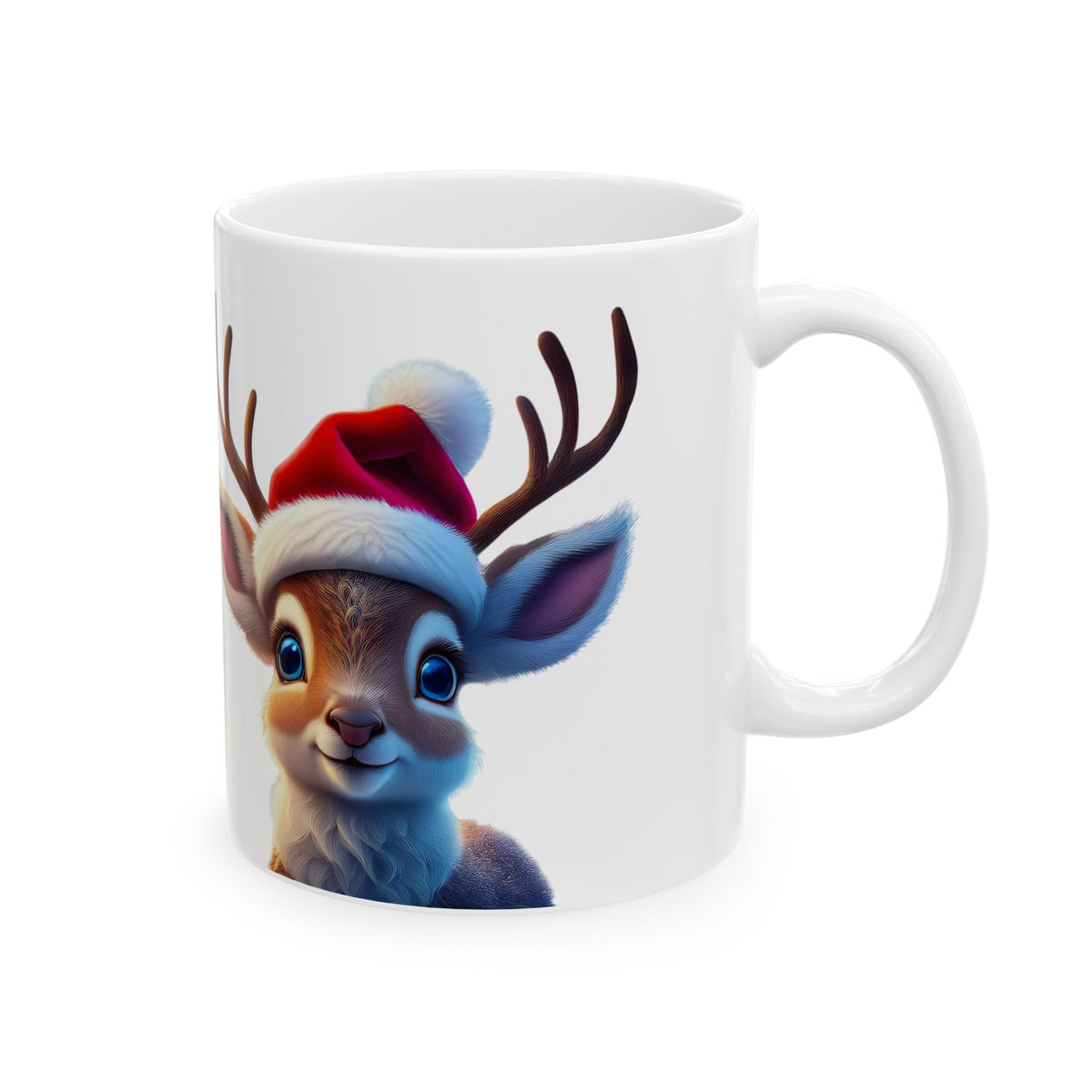 Christmas Reindeer Ceramic Mug – "I Love  Christmas" Cute Holiday Coffee Cup (11oz & 15oz)