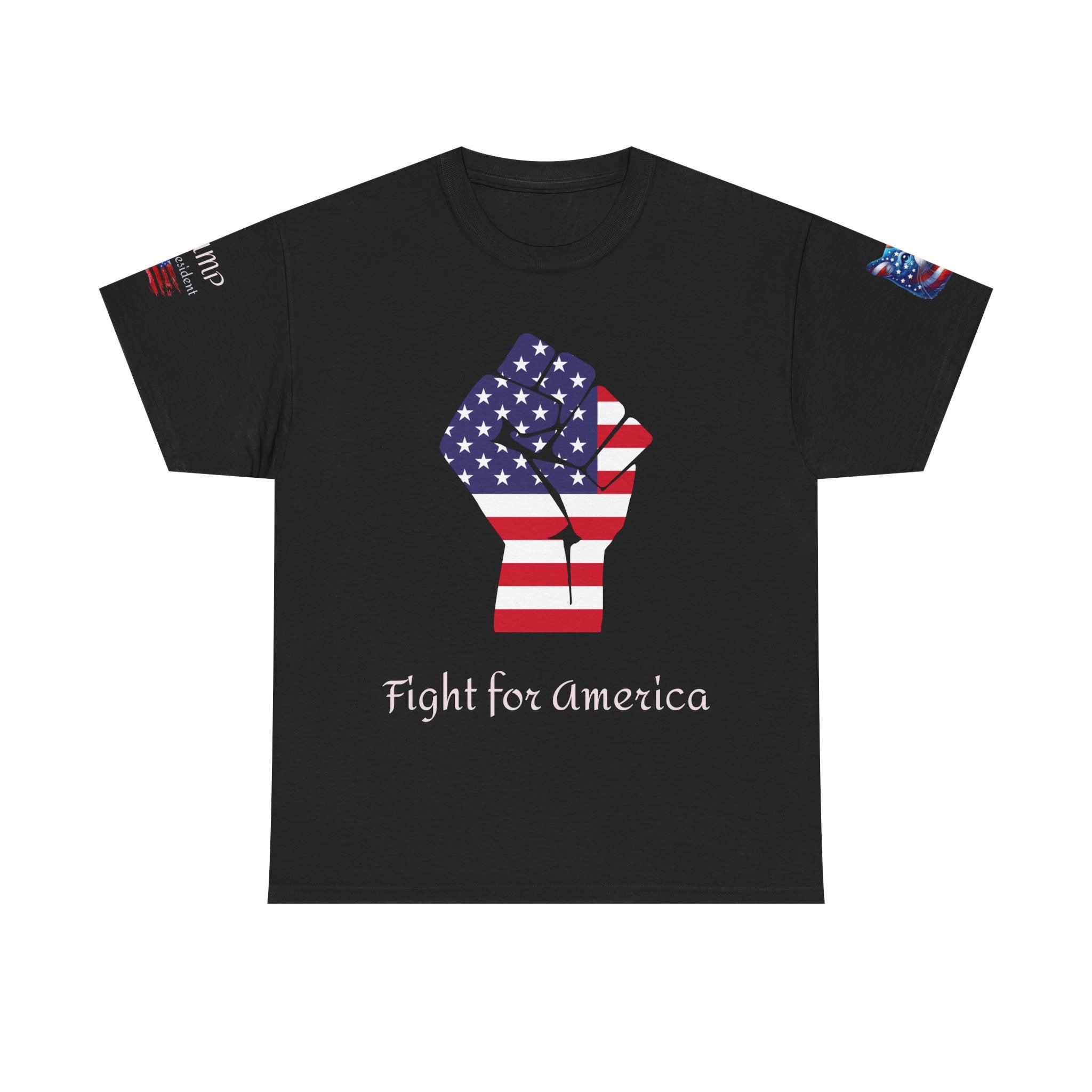 T-shirt patriotique Donald J TRUMP — Poing patriotique drapeau américain