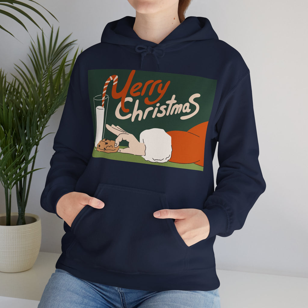 Merry Christmas Cookie & Milk Hoodie — Retro Holiday Sweatshirt