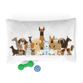 Dog Lovers Pet Bed — Illustrated Pack of Dogs Plush Lounger