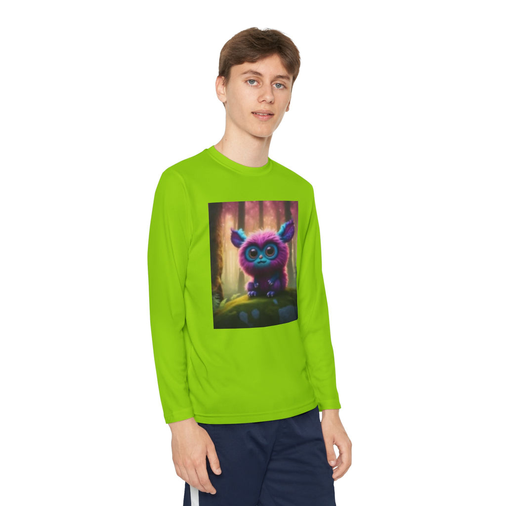 Youth Long Sleeve Tee – Cute Neon Forest Creature Graphic