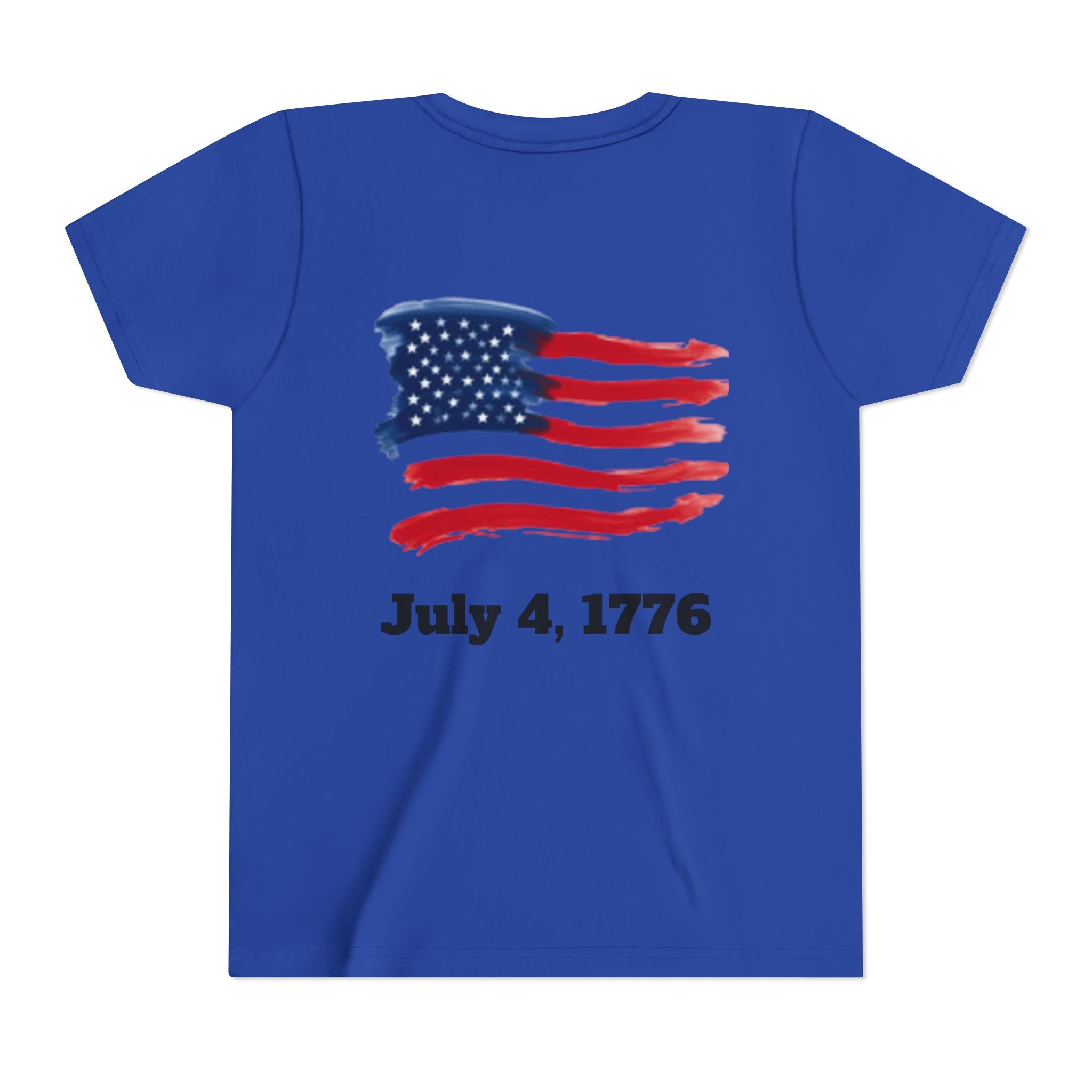 T-shirt enfant — T-shirt pour enfants arc-en-ciel aquarelle et drapeau américain à coups de pinceau