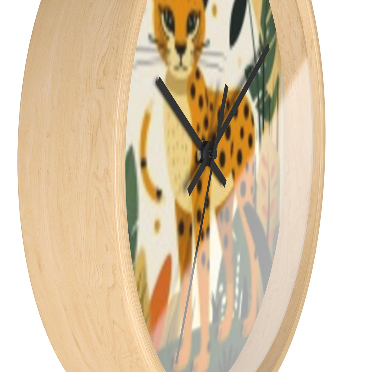 Cheetah Jungle Wall Clock — Cute Safari Nursery & Children  Decor
