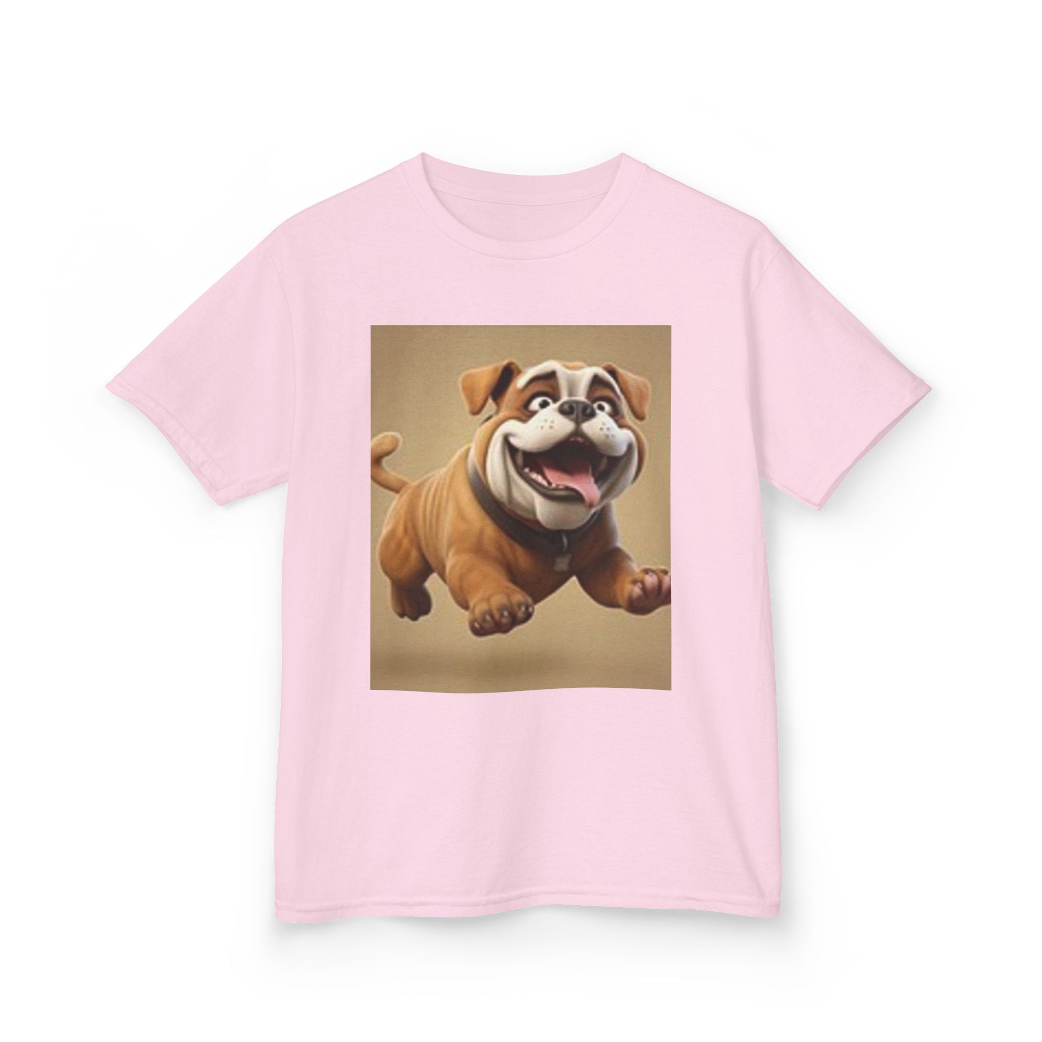 Kids Bulldog & Cute Cats Graphic Tee — Playful Puppy and Cat Stack Kids T-Shirt