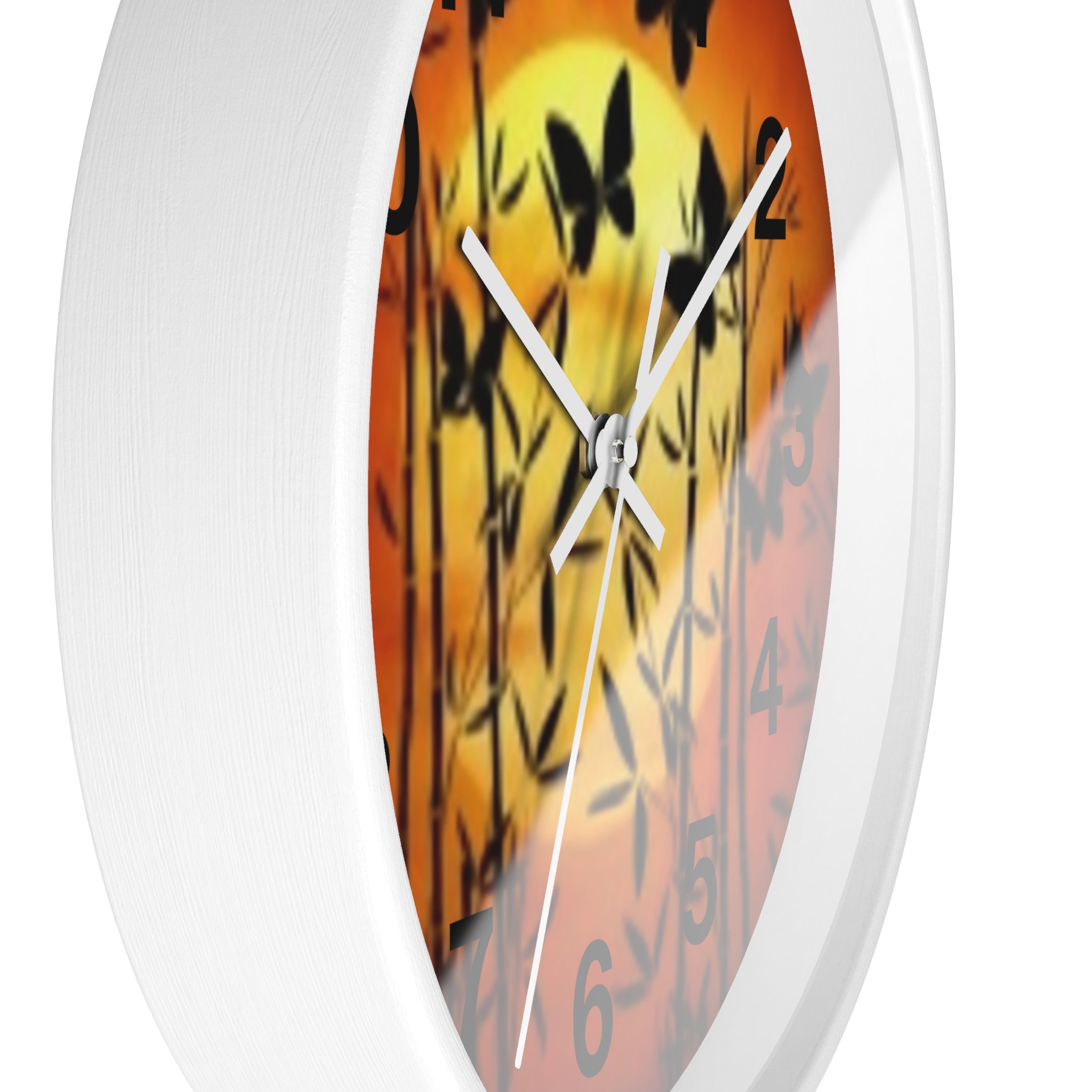 Butterfly Sunset Wall Clock — Bamboo Silhouette Home Decor