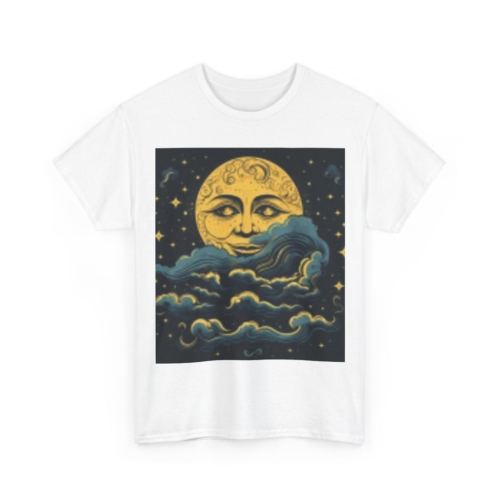 Vintage Moon & Clouds Graphic Tee — Retro Celestial T-Shirt