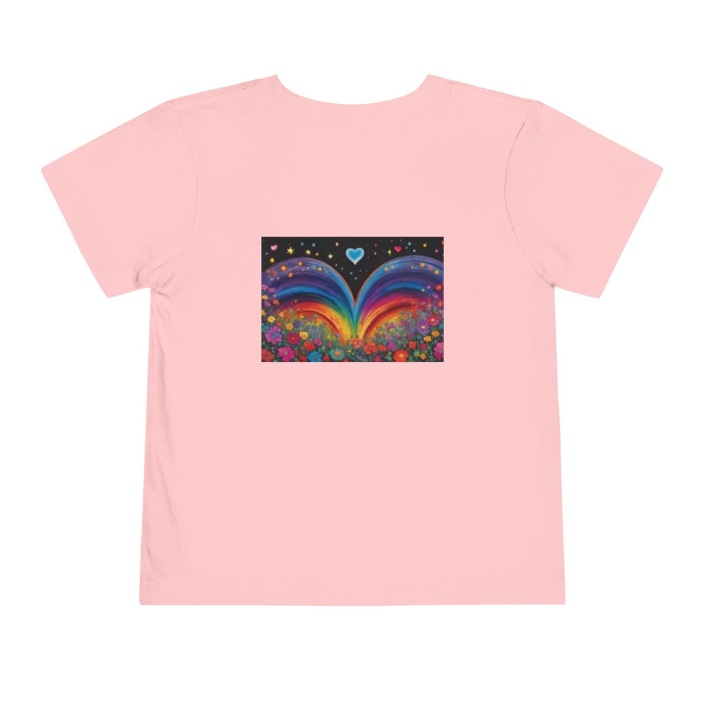 Toddler Tee — Colorful Rainbow Heart & Cute Animal Friends