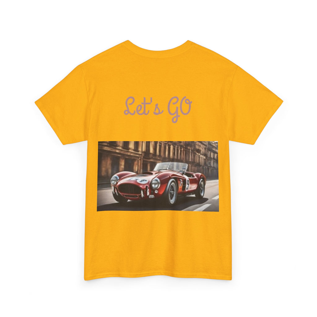 Pin-Up Girl with Terrier & Fast Car Graphic T-shirt — Retro 1950's Vintage Style T-Shirt
